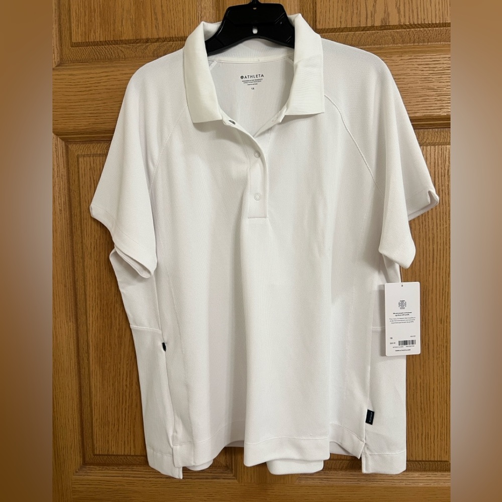 Athleta White Polo T-Shirt